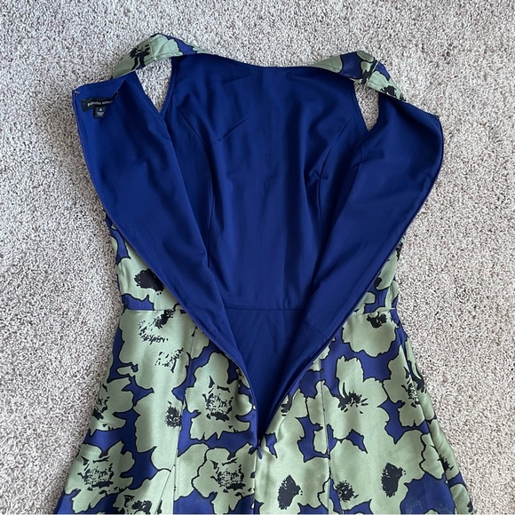Banana Republic Fit&Flare Satin Maxi Floral Dress Size 4 Blue Green - Picture 8 of 16